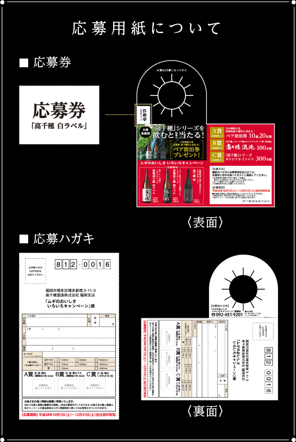 応募用紙について